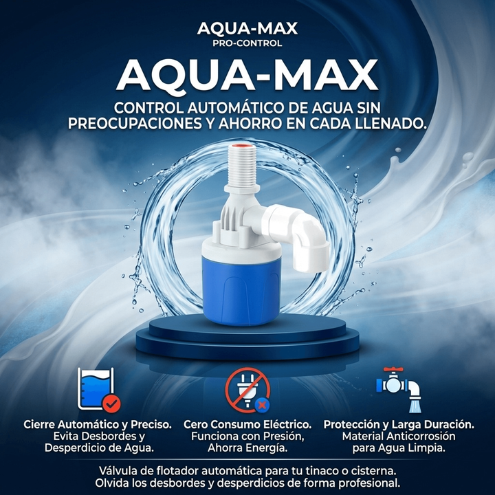 Aqua Max - Valvula de Flotador Para Tanque de Agua